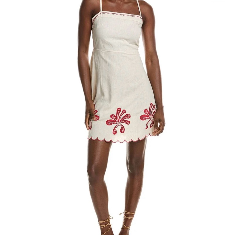 Anna Kay Splash Dress with Red Embroidery Medium NWOT